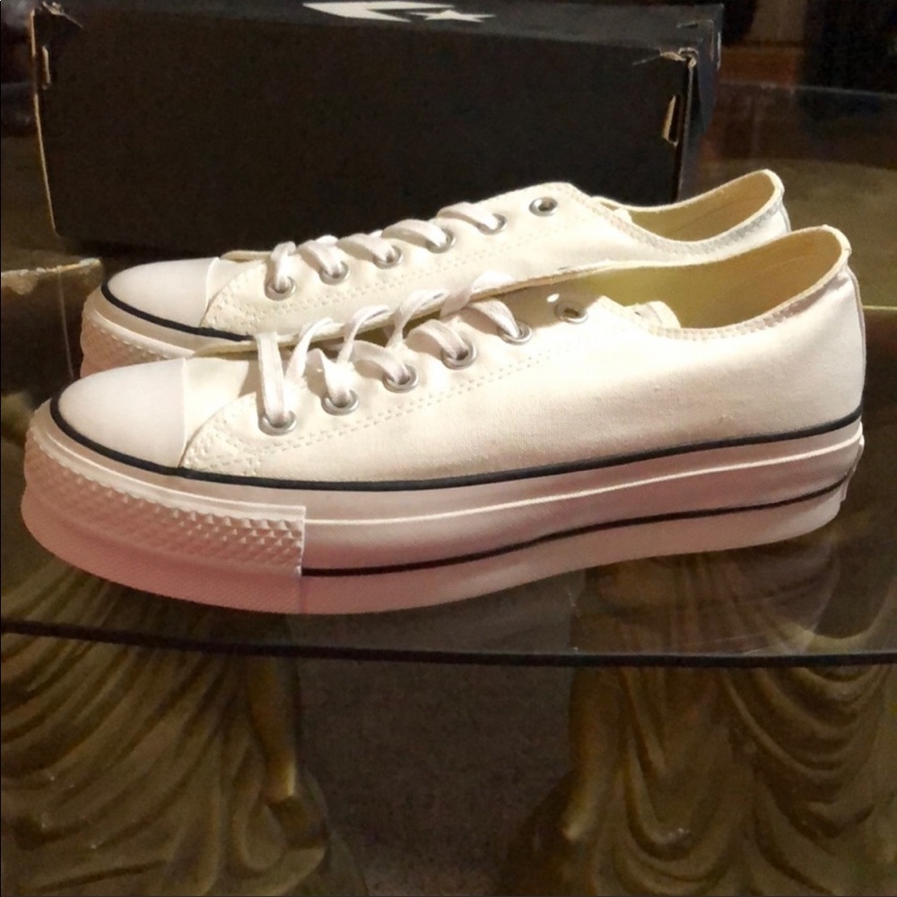White Platform Converse